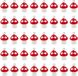 Sans marque 40 pièces cintres breloques champignon en résine - Rouge/Blanc