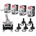 Nilight 90012E Heavy Duty Tuimelschakelaar 15A 250V 20A 125V SPST 2Pin Aan/Uit Schakelaar Metalen Bat Waterdichte Boot Cap Cover - 5 Pack, 2 Jaar Garantie