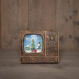 Anna's Collection LED glitterwater bonhomme de neige 18 x 16cm, blanc chaud