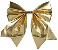Decoris Kerst strik - goud - 20 x 24 cm - polyester