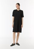 comma - Dames T-shirt jurk met opstaande kraag - Zwart