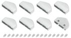 8 connecteurs de ceinture en métal, 1,9 cm, pentagonaux, avec vis, argenté