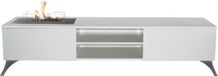 Xaralyn TV-meubel met haard - Elin B - wit hout - cinewall - 2 KW verwarming - echte vlammen - bio-ethanol sfeerhaard met meubel