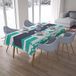 Bonamaison Tafelkleed, Anti-Mold, Sneldrogend, Waterdicht, 100% Polyester Tafellaken, Turkoois, wit, 140 x 200 Cm