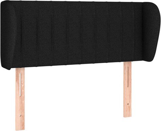 vidaXL Hoofdbord met randen 93x23x78/88 cm stof zwart