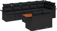 vidaXL Tuinbank Set Zwart Polyrattan 4 zitplaatsen