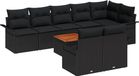 vidaXL Banc de jardin noir polyrotin 4 places