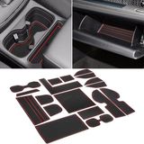 SENSHINE Bekerhouderinzetstuk voor Honda CR-V CRV 2023 2024 Middenconsole Deurpaneelmatten Antislip Stofdicht Premium Interieuraccessoires Set van 18 stuks (Rode Afwerking)