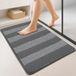 VOUNOT® Set van 2 Chenille Badmat Antislip, Microvezel Badkamer Mat Absorberend, Pluizig & Snel Droog, Machinewasbaar Douchemat, 40x60cm, Grijs