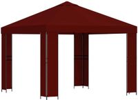 vidaXL Prieel 3 x 3 m Bordeauxrood Polyester en Staal 190 gsm