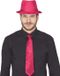 Fiestas Guirca Carnaval verkleed stropdas en hoed - neon roze - pailletten - volwassenen