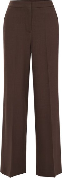 WE Fashion Dames wide leg pantalon donkerbruin