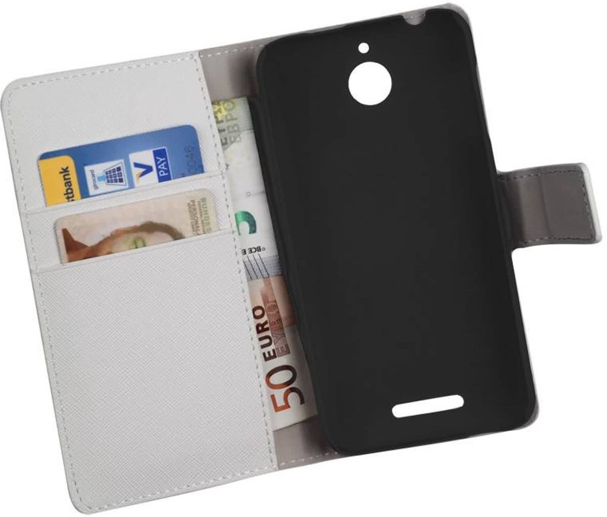 LELYCASE HC Bookcase for HTC Desire 510 - White Flip Case Wallet