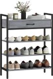 HOMCOM Schoenenrek Spaanplaat, Metaal 70L x 30B x 87,6H cm Grijs