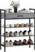 HOMCOM Schoenenrek Spaanplaat, Metaal 70L x 30B x 87,6H cm Grijs