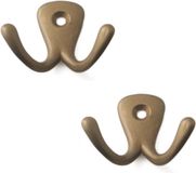 Merkloos / Sans marque Luxe Kapstokhaken - 6x Dubbele Haak - Aluminium - Brons