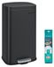 Poubelle de cuisine 30 litres, couvercle à fermeture douce, bac intérieur, couleur noire