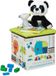 Merkloos Relaxdays Poef Kinderkamer Dier Design Opbergpoef Vouwbaar Groen-Wit 31 x 31 x 31 cm