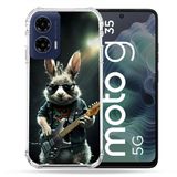 Cokitec Versterkte hoes voor Motorola G35 5G Muziek Rock Konijn