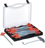 Relaxdays Tentharingen - Set van 30 - Staal - Zilver/Oranje