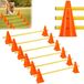 Merkloos Hordenset agility - 12 kegels en 6 stangen - 6, 14 en 23 cm hoogte - 100 cm lengte - Voor coördinatietraining