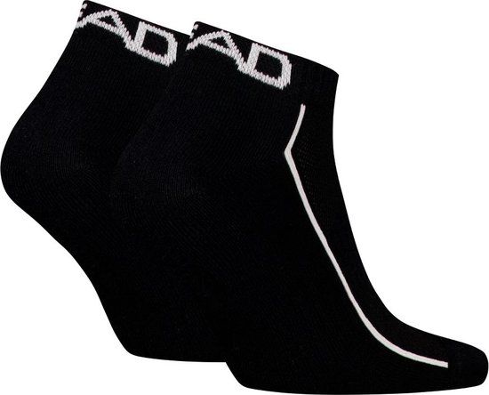 Head 2-paar Sneakersokken - Enkelsokken unisex - Zwart - Maat 46
