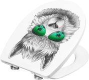 CORNAT Toiletbril met soft close, 3D Lama, thermoplast, Grijs