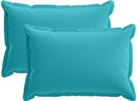 vidaXL Kussensloop 2 st houten turquoise 40 x 60 cm polyester