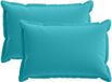 vidaXL Kussensloop 2 st houten turquoise 40 x 60 cm polyester