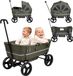 Xadventure CarGo – Chariot de transport pliable – Chariot de transport – Avec toit et barre de traction – Convient pour Enfants et bagages – Vert