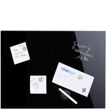 Merkloos Relaxdays Magneetbord - glas - 60x40 cm - zwart