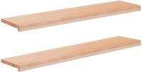 vidaXL Trapmatten 2 st Naturel 110 x 30 x 2 cm Massief beukenhout