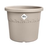 Elho Algarve Cilindro 48 - Bloempot voor Buiten - 100% Gerecycled Plastic - Ø 48 x H 29 cm - Paddenstoel beige
