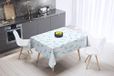 Bonamaison Tafelkleed, Anti-Mold, Sneldrogend, Waterdicht, 100% Polyester Tafellaken, Turkoois, wit, 140 x 140 Cm