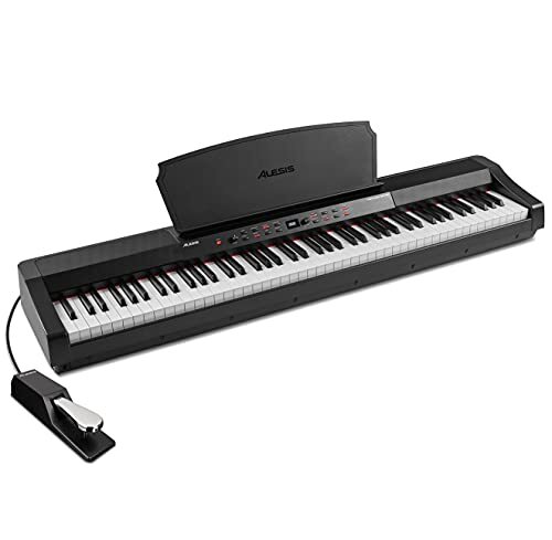 Alesis Prestige Artist – Digitale piano met 88 gewogen toetsen van volledig formaat met gegradeerde hammeractie, 30 keyboard piano geluiden en ingebouwde luidsprekers