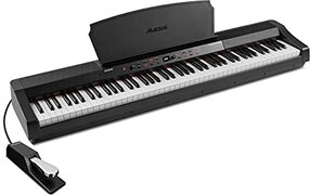 Alesis Prestige Artist – Digitale piano met 88 gewogen toetsen van volledig formaat met gegradeerde hammeractie, 30 keyboard piano geluiden en ingebouwde luidsprekers