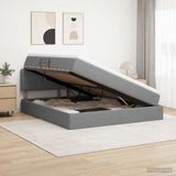 vidaXL Opbergbed met matras, donkergrijs, 160 x 200 cm, fluweel
