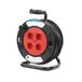 Garza Kabelhaspel 15 m, 4 Schuko-stopcontacten, Rood/Zwart