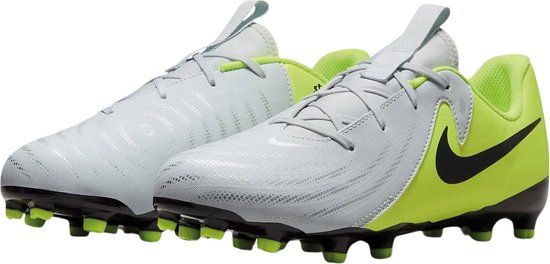 Nike Phantom GX II Academy FG/MG Voetbalschoenen Junior - Maat 38 - Lichtgrijs/Geel/Zwart