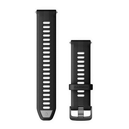 Garmin Originele Forerunner 965 armband, 22 mm, siliconen, zwart & poedergrijs, Zwart en poedergrijs, 22mm