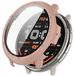 Wigento Amazfit Voor Amazfit Active 2, kunststof PC beschermhoes + gehard H9 glas, roze