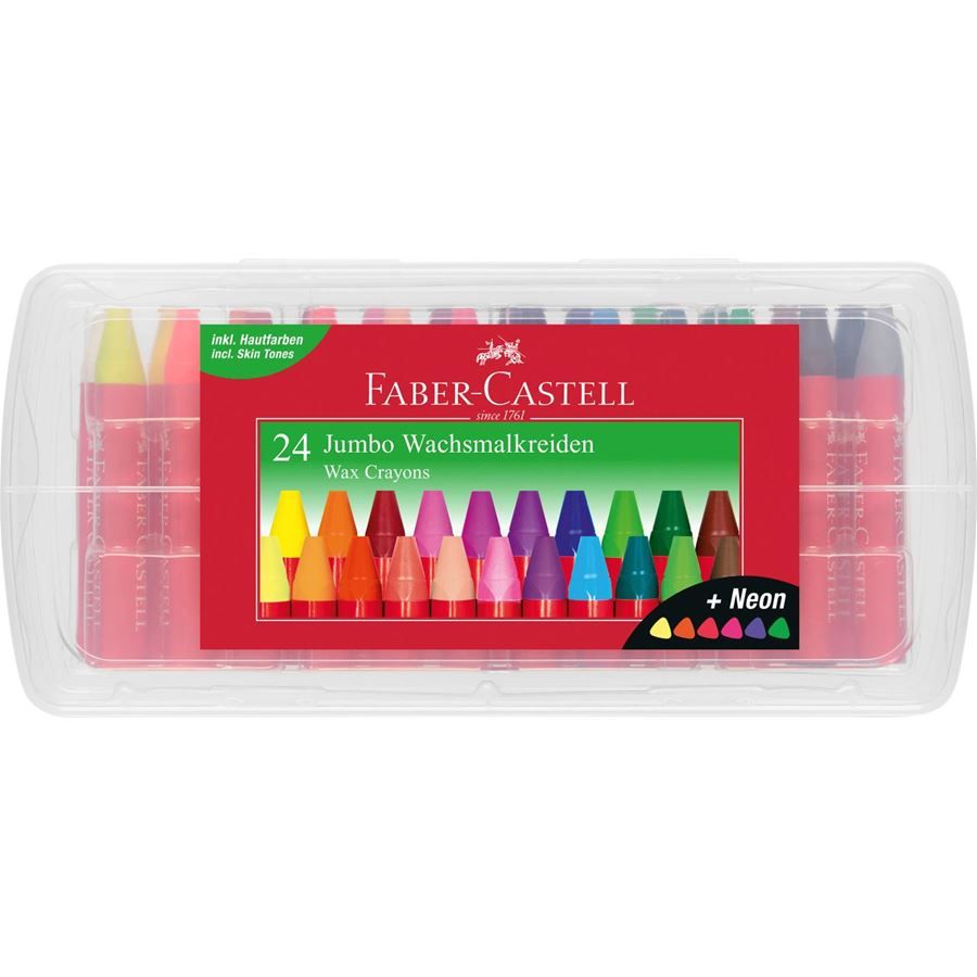 Faber-Castell 120034 - Krijtjes - 24 stuks - Rood - Unisex