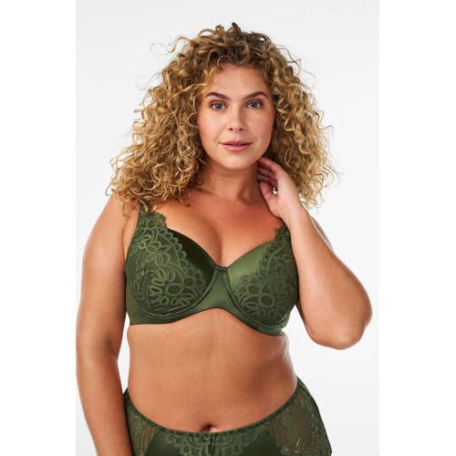 Zizzi Voorgevormde Beugel-bh Plus Size - Groen