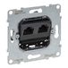 Legrand, SEANO gegevensdoos 2 x RJ45, inzet, cat. 5e, UTP, onafgeschermd, 765059