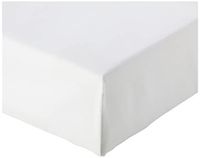 AmazonBasics hoeslaken, katoen, satijn draaddichtheid 400, kreukvrij, 160 x 200 x 30 cm - wit