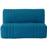 BZ DREAM zitbank - 100% katoen eendblauwe stof - Bed 140x190 cm