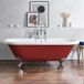 Baignoire îlot rétro à bord roulé – 179,5 cm x 78,5 cm – Rouge (Saffron Red) - Pieds chromés - Legend