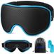 WAOAW Slaapmasker - Zijden Oogmasker Voor Vrouwen en Mannen, 3D Gewogen Bedekking, Verduisterend (Blauw)