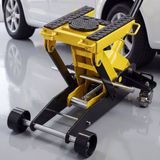 Latios Cric hydraulique/cric de garage - Cric de sol bas profil - Capacité de levage 2 tonnes - Pompe rapide à simple piston - Construction en acier - Plage de levage 150–435 mm - Pour voiture, moto et VTT