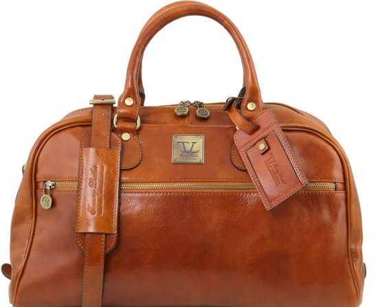 Tuscany Leather Weekendtas Voyager - Honingkleurig - Lederen weekendtas - TL141405